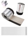 Alioncar Heat Shroud Aluminized Sleeving Shield Fuel Line Wire Sleeve For Ultimate Protection Hose With 10pcs Stainless Steel 