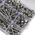 370 Pieces Self Drilling Screws Assortment Kit Hex Washer Head 410 Stainless Steel For Metal Wood And Outdoor Projects 8 10 14 