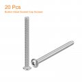 Uxcell 10-24x2 Button Head Socket Cap Screws 20pcs 304 Stainless Steel Fasteners Hex Bolts Full Thread Drive