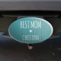 Personalized Custom 1 Line Best Mom Oval Tow Trailer Hitch Cover Plug Insert