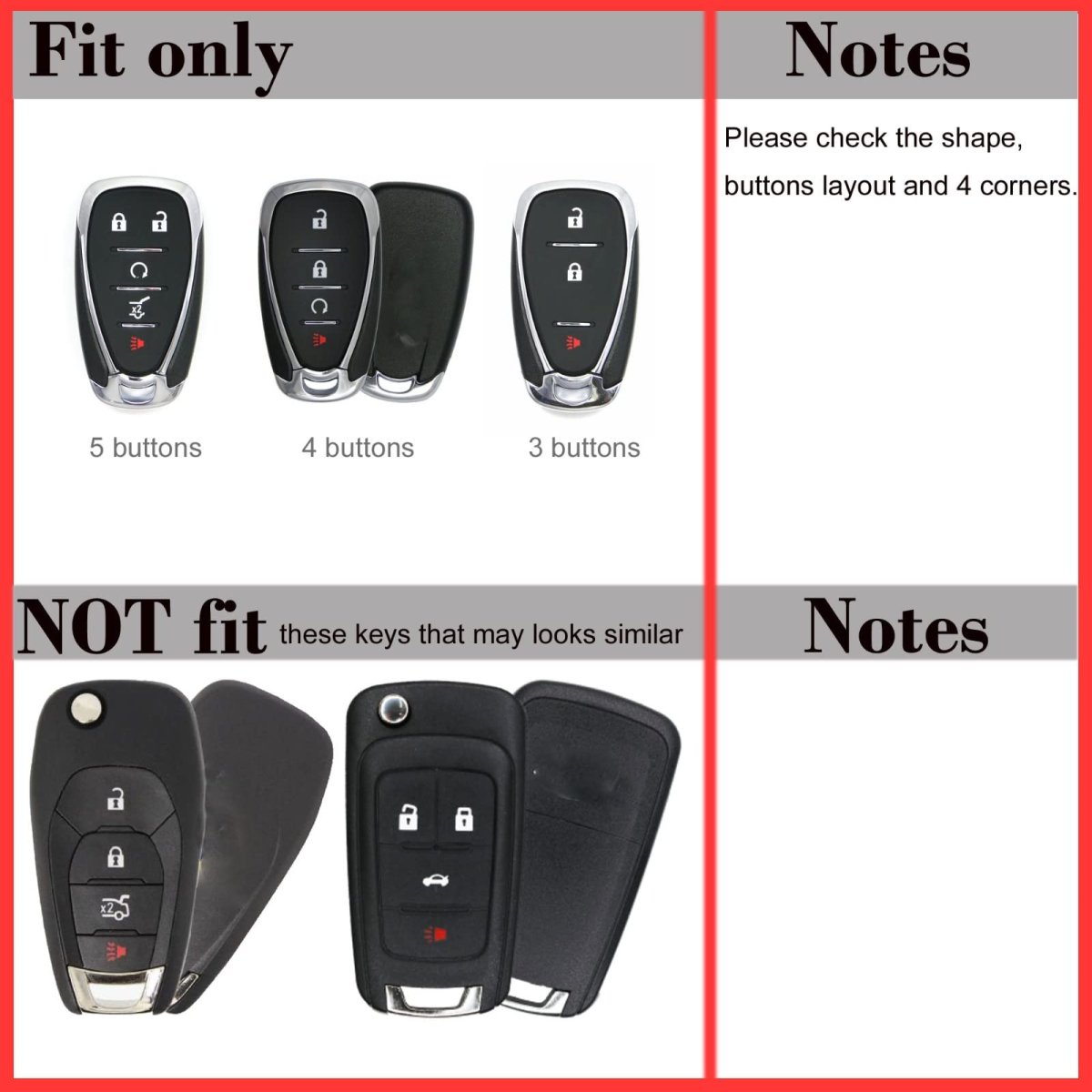 Key Fob Cover Keychain For Chevrolet Chevy Malibu Camaro Trax Traverse Sonic Cruze Volt Equinox Trailblazer