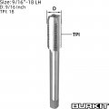 Burkit 9 16 -18 Unf Thread Tap Left Hand Hss X 18 Straight Fluted Machine