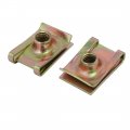 Uxcell 20pcs Iron Speed Fastener U Nut Clip Brass Tone For M6 Screw Bolt