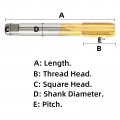 Aceteel Hss 3 16 -24 Un Ti-coated Machine Tap X 24 Titanium Coated Thread Right Hand