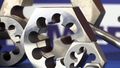 Drill America Dwt Series Qualtech Carbon Steel Hex Rethreading Die 1 4 -20 Size Pack Of 