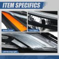 Led Drl Headlight Assembly Compatible With Nissan Rogue 2021-2024 Passenger Right Side Black Housing Amber Corner