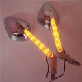 Smt- Diamond Led Turn Signal Integrate Mirror For All Honda Kawasaki Suzuki Cruiser 