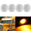 4 Pack 2 5in Round Led Marker Lights Yellow Side Trailer 13 Waterproof Clearance For Truck Bus Van Boat Lorry Caravan 