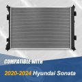 Dpi 13876 Factory Style 1-row Cooling Radiator Compatible With Sonata 2020-2024 Aluminum Core