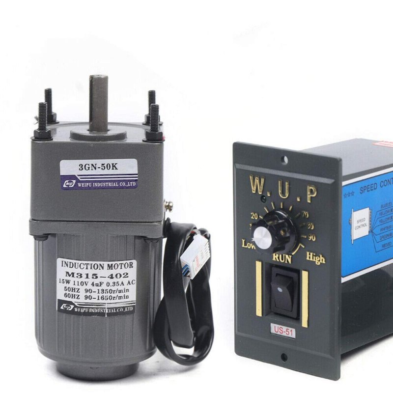 Ac 110v 15w Electric Single-phase Motor Gear Speed Controller 0-27rpm Variable Adjustable Governor Geared High Torque Reducer