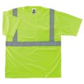 Glowear 8289 Safety T Shirt High Visibility Polyester Ansi Compliant Reflective Lime And Silver Class 2 Type R With Chest 