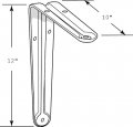 Prime-line Products U 9233 Shelf Support 10-inch X 12-inch Steel White