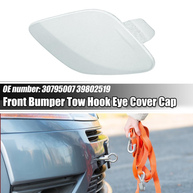 Acropix Silver Tone Car Front Right Bumper Tow Hook Eye Cap Cover Replacement Fit For Volvo S60 2011-2013 No 39802519 Pack Of 1