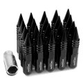 Dna Motoring Ln-ztl-9030-15-bk 20pcs Open Closed End Style M12 X 1 5 20mm Od 107mm Height Wheel Lug Nuts W Deep Drive Extension 