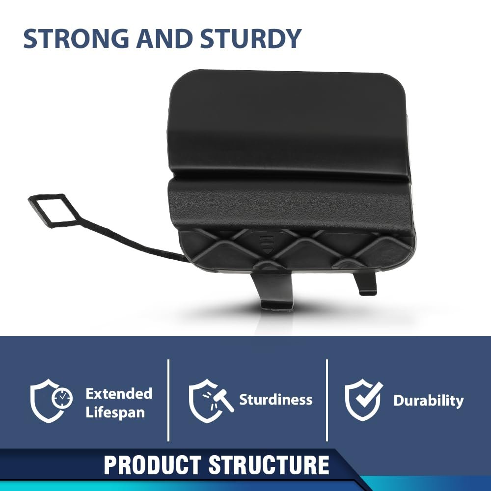 Rear Bumper Tow Hook Cover For Benz C 300 350e 400 450 43 63 2015 2020 2058850256 Black Polypropylene
