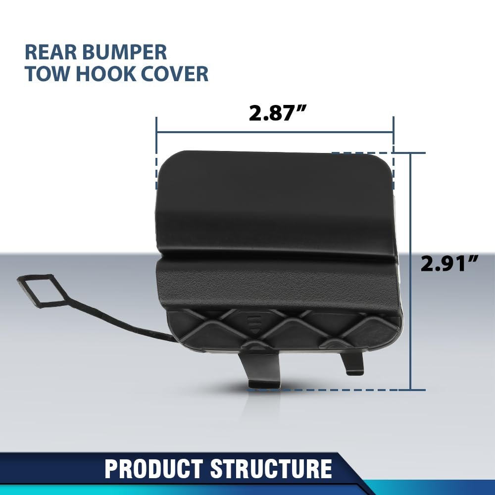 Rear Bumper Tow Hook Cover For Benz C 300 350e 400 450 43 63 2015 2020 2058850256 Black Polypropylene