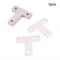 Mromax 8 Pcs T-shaped Repair Plate 1 57 X 304 Stainless Steel Brushed Surface Plane Connection Angle Bracket Gusset