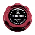 Vms Racing Red Oil Cap With Black Engine Notice Emblem In Cnc Machined Billet Aluminum Compatible Honda Acura Integra