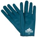 Memphis 9730 Nitrile Blue Perforated Back Slip-on Ladies Glovessize M 12 Pair 
