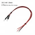 Uxcell 2pcs Blue-orange 5mm Leds Prewired Light Dc3-6v 20cm Pre Wired Led