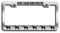 Keep Calm And Rescue Italian Greyhound Dogs Pets Chrome Metal License Plate Frame Tag Holder P12 