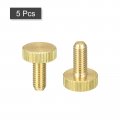 Uxcell Knurled Thumb Screws M5x12mm Flat Brass Bolts Grip Knobs Fasteners For Home Electronic Machine 5pcs