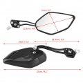 Qiilu Motorcycle Rear View Mirror 1 Pair Of 8mm 10mm Universal Scooter Aluminum Flame Pattern Side Mirrors Black