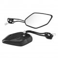 Qiilu Motorcycle Rear View Mirror 1 Pair Of 8mm 10mm Universal Scooter Aluminum Flame Pattern Side Mirrors Black