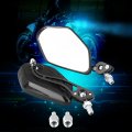 Qiilu Motorcycle Rear View Mirror 1 Pair Of 8mm 10mm Universal Scooter Aluminum Flame Pattern Side Mirrors Black
