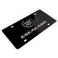 Ipick Image Matt-look Laser Etched Black Acrylic License Plate Cadillac Escalade Dual Logo