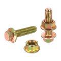 M8 X 30mm Flanged Hex Head Bolts 10pcs Zinc-plated Carbon Steel Flange Hexagon Screws With Nuts Fully Threaded For Machinery 