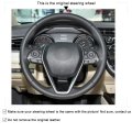 Mewant Hand-stitched Customized Black Genuine Leather Car Steering Wheel Covers Wrap For Toyota Camry 2018-2020 Corolla