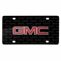 Ipick Image For Gmc Red Inlay 3d Logo On Pattern Black Solid Aluminum Metal License Plate