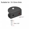 Uxcell Adjustable Glass Shelf Bracket Aluminum Alloy Semicircle Clamp Clip Holder For 10-12mm Thick With Screws 4pcs