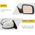 Black Right Side Mirror Fit For 2011-2018 Dodge Durango Metallic Finish Glass Manual Folding Heated