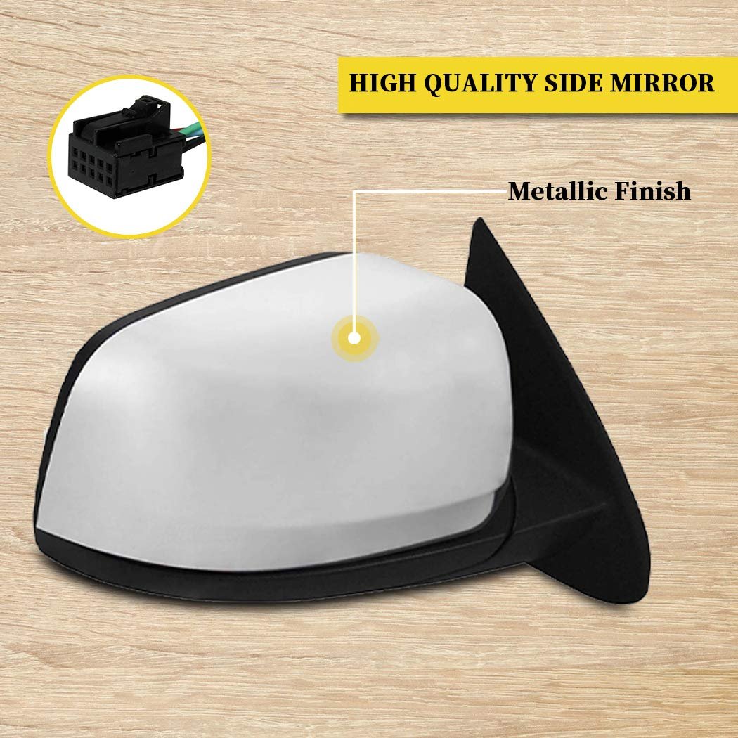 Black Right Side Mirror Fit For 2011-2018 Dodge Durango Metallic Finish Glass Manual Folding Heated