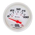 Equus 8164 1-1 2 Electric Oil Pressure Gauge White With Aluminum Bezel 