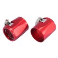 2pcs An18 Hex Car Hose Finisher Flexible Rubber Pipe Clamp With Screw Band Adapter Fitting For Oil Fuel Water Tube Red 