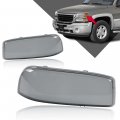G-plus Headlight Bumper Lamps Cover Chrome Smoke Compatible With 1999-2007 Gmc Sierra 1500 2001-2007 2500 Hd 3500 15850352