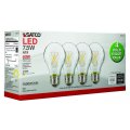 Satco Lightbulbs S21713 S21713 7 5a19 Cl Led E26 27k 120v 4pk 7 5 Watt A19 Led Clear 2700k Medium Base 120 Volt 4-pack 8 Bulbs