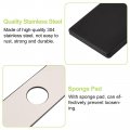 Ufurmate Faucet Plate Black Stainless Steel Hole Cover Deck Kitchen Single Rectangle Sink Escutcheon For Bathroom 25 3 6 Cm