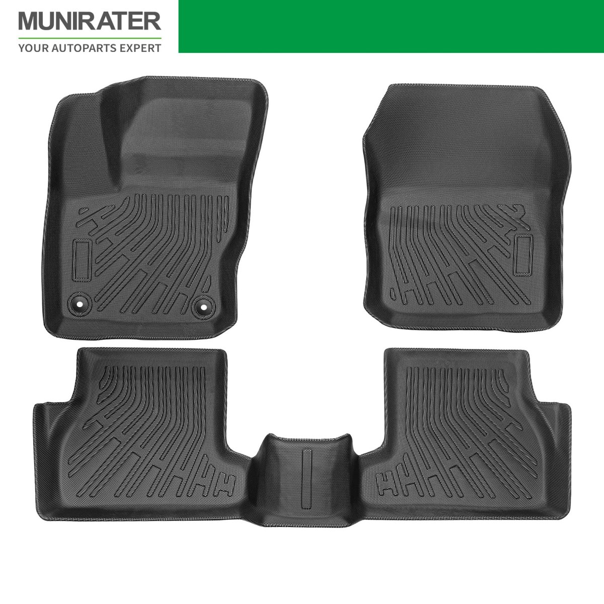 Tpe Rubber Floor Mats Set For Focus 4 Door 2012 2018 3 Piece Full With Front And Rear Textured Surface Anti Slip Car Cargo