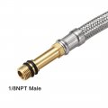 Uxcell Faucet Supply Line Connector G1 2 Female X 1 8npt Male 59 Inch Length 304 Stainless Steel Hose 2pcs