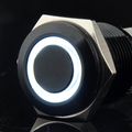 Ulincos Latching Pushbutton Switch U16f2 1no1nc Spdt On Off Black Metal Shell With White Led Ring Suitable For 16mm 5 8 