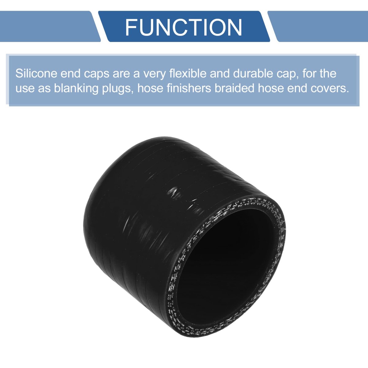 1 Pcs 30mm Length 35mm 38 Id Black Car Silicone Rubber Hose End Cap Reinforced Blanking For Bypass Tube Universal