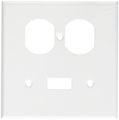 Morris 83422 Painted Steel Wall Plates 2 Gang 1 Duplex Toggle White 