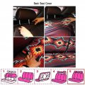 Howilath 18pcs Cows Sunflowers Print Car Accessories Seat Covers Full Set Cute Steering Wheel Cover Floor Mats Coaster Keychain