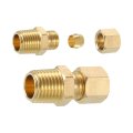 2pcs Brass Pipe Fitting 1 4 Od X Npt Male Compression Tube Union Connector Straight Coupling Adapter Fit 