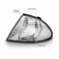 Amerilite For 99-01 Bmw E46 M3 4d Cornering Light Chrome Corner Signal Lamp Set Passenger And Driver Side