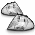 Amerilite For 99-01 Bmw E46 M3 4d Cornering Light Chrome Corner Signal Lamp Set Passenger And Driver Side
